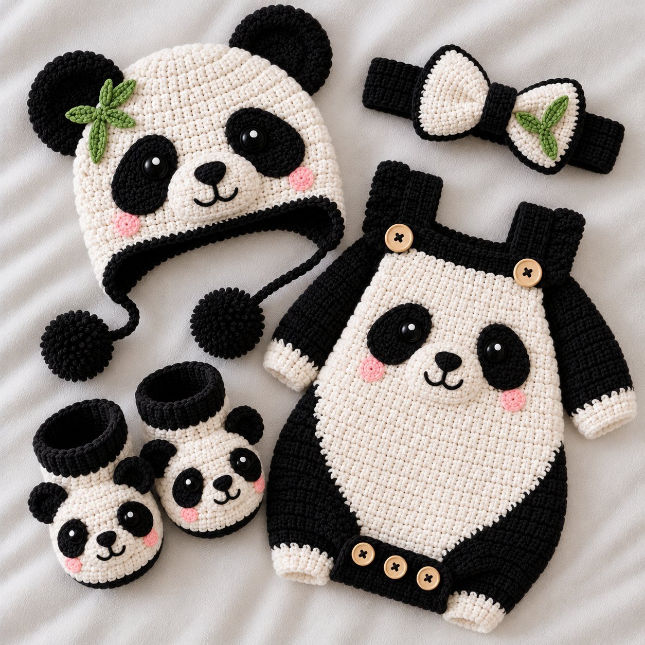 Fantasia de crochê Panda