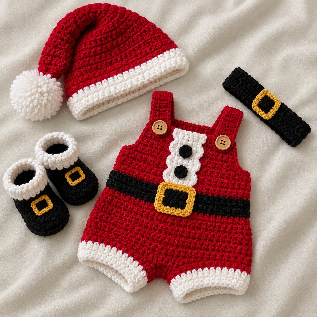 Fantasia de crochê Papai Noel Mirim